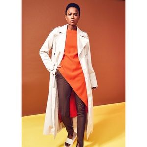 Zara ORANGE/ RED LONG ASYMMETRICAL TOP L